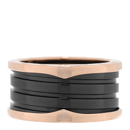 Bulgari 18K Rose Gold Black Ceramic B.Zero1 Four-Band Ring 61 9.5 3 of 4