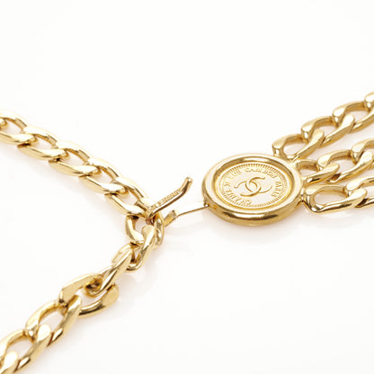 Chanel Metal Medallion CC Triple Chain Belt Gold 3 of 4