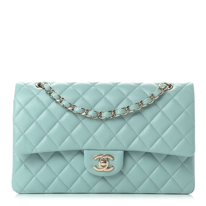 Chanel Caviar Quilted Medium Double Flap Light Blue 1 of 9