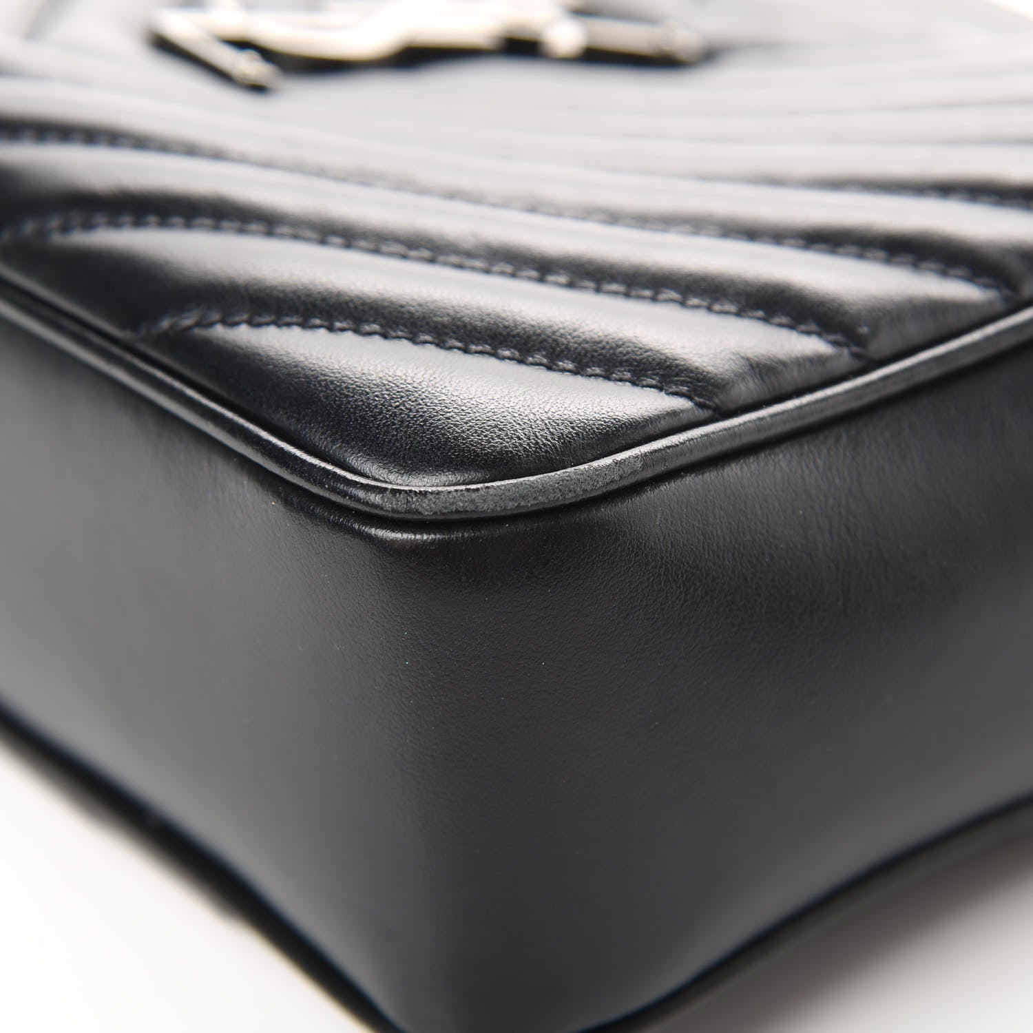 Saint Laurent Calfskin Matelasse Monogram Lou Camera Bag Black 11 of 14