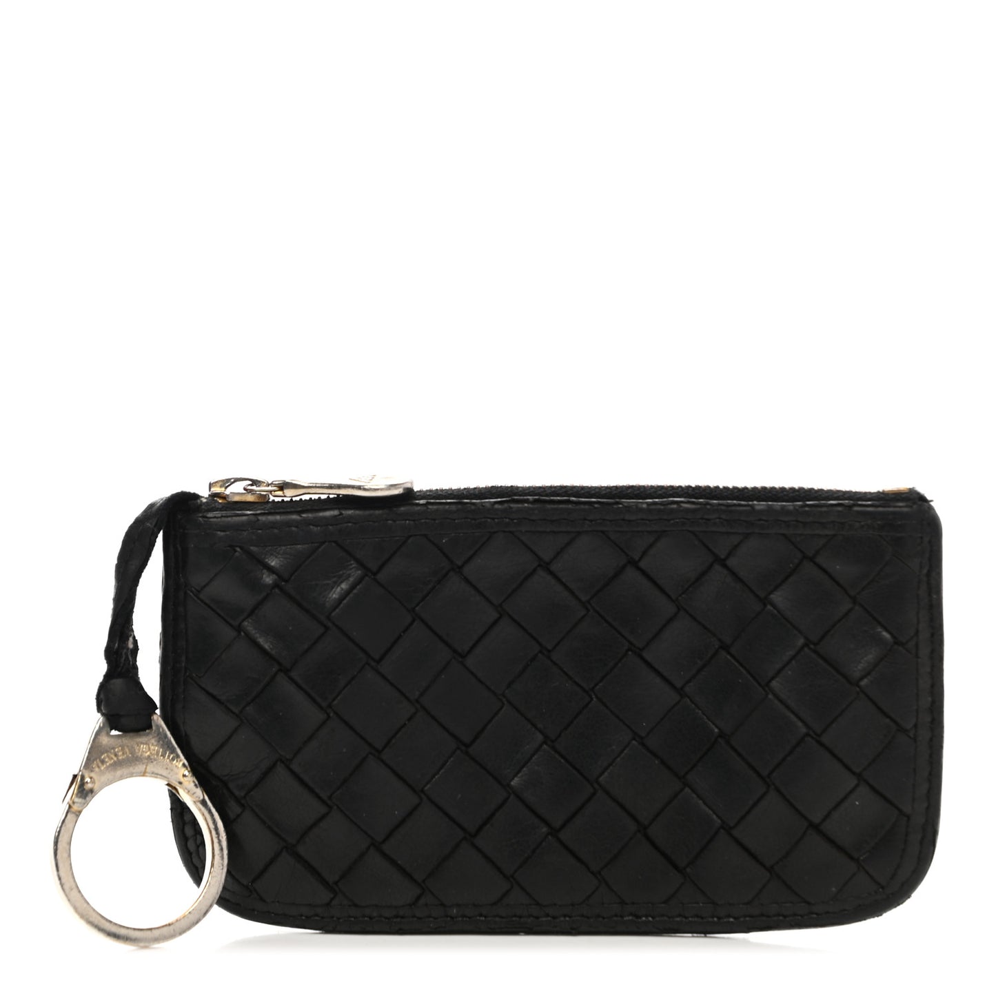 Nappa Intrecciato Zip Around Coin Purse Black