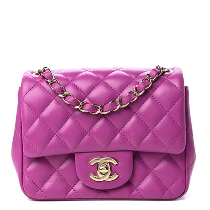 Chanel Lambskin Quilted Mini Square Flap Purple 1 of 10