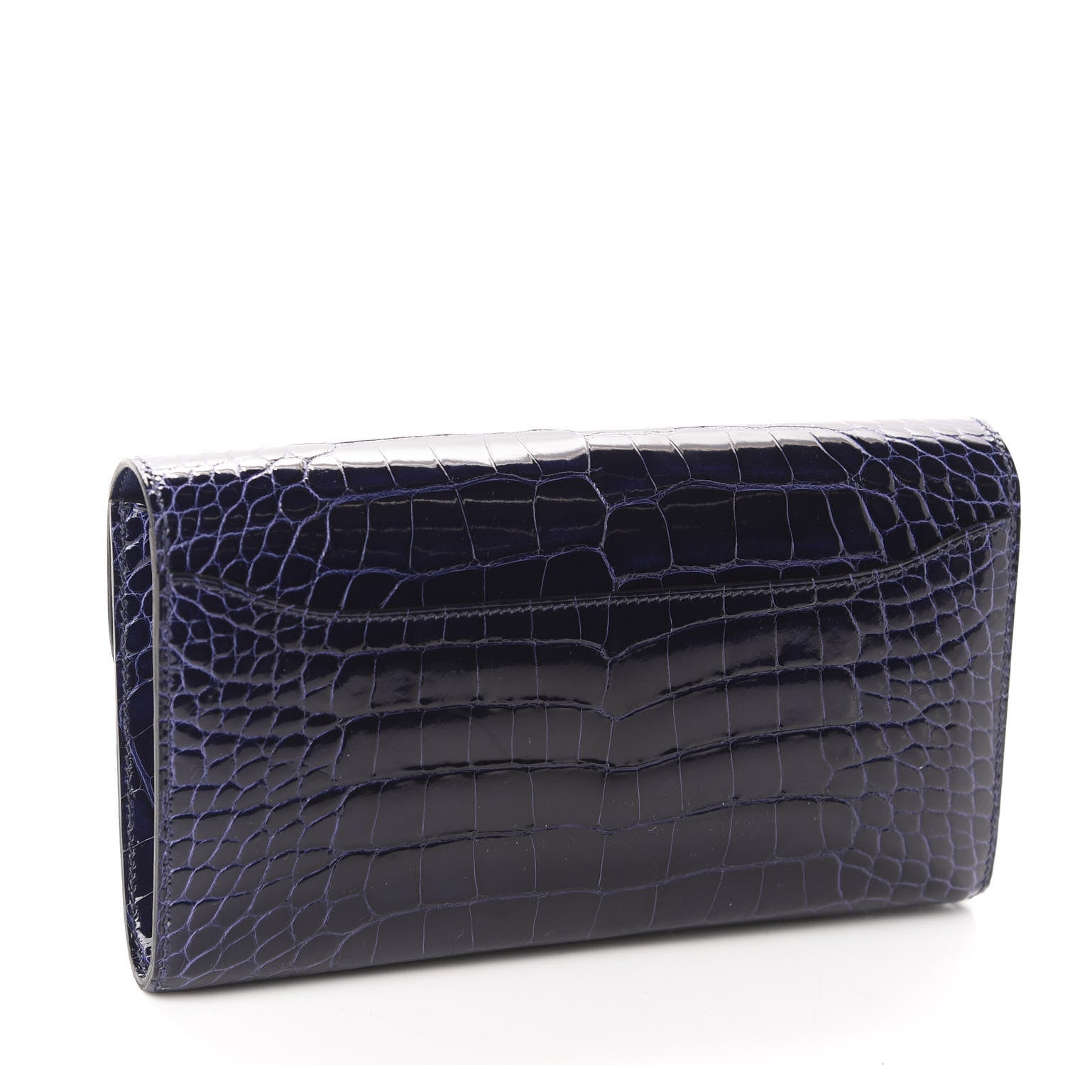 Hermes Shiny Alligator Constance Long Wallet Bleu Encre 3 of 7