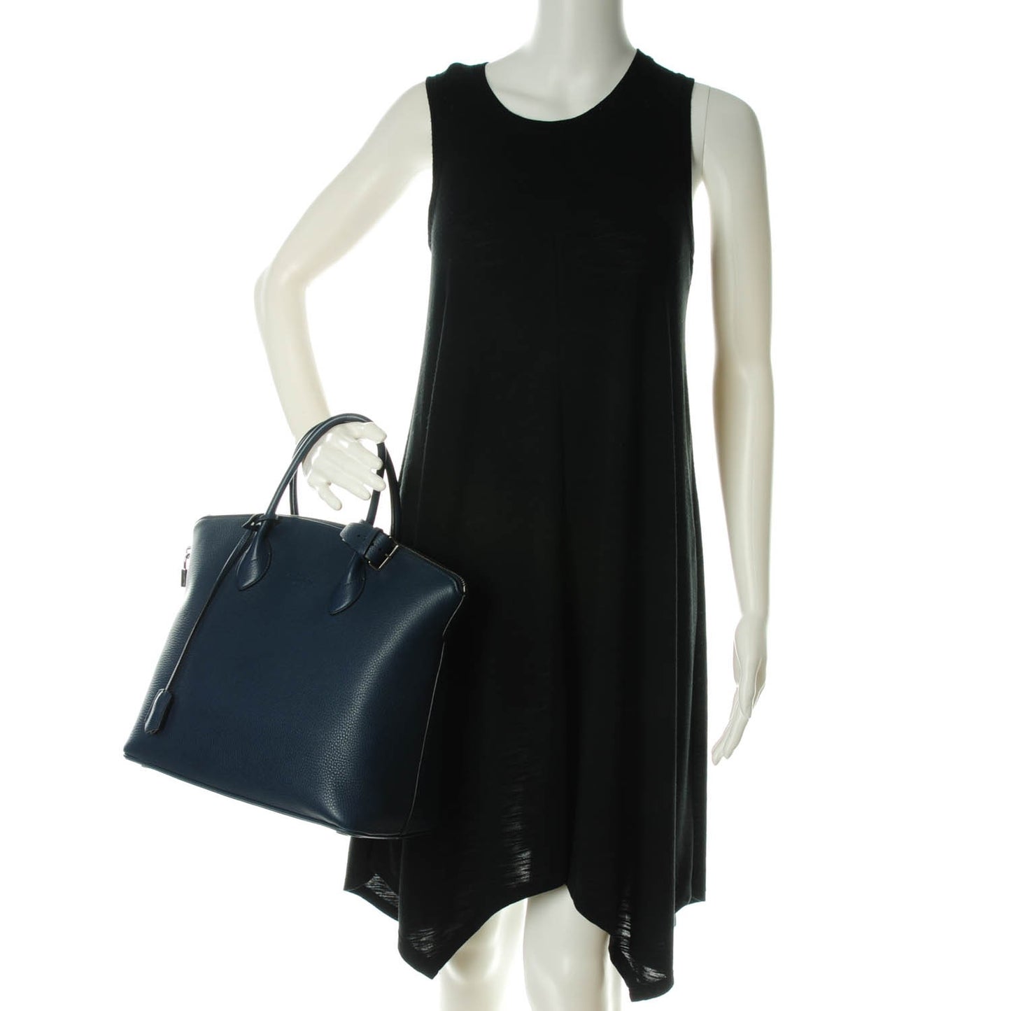 Veau Ecorce Haute Maroquinerie Lockit MM Blue Marine