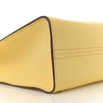 Miu Miu Goatskin Logo Embossed Shopping Tote Limone 8 of 9