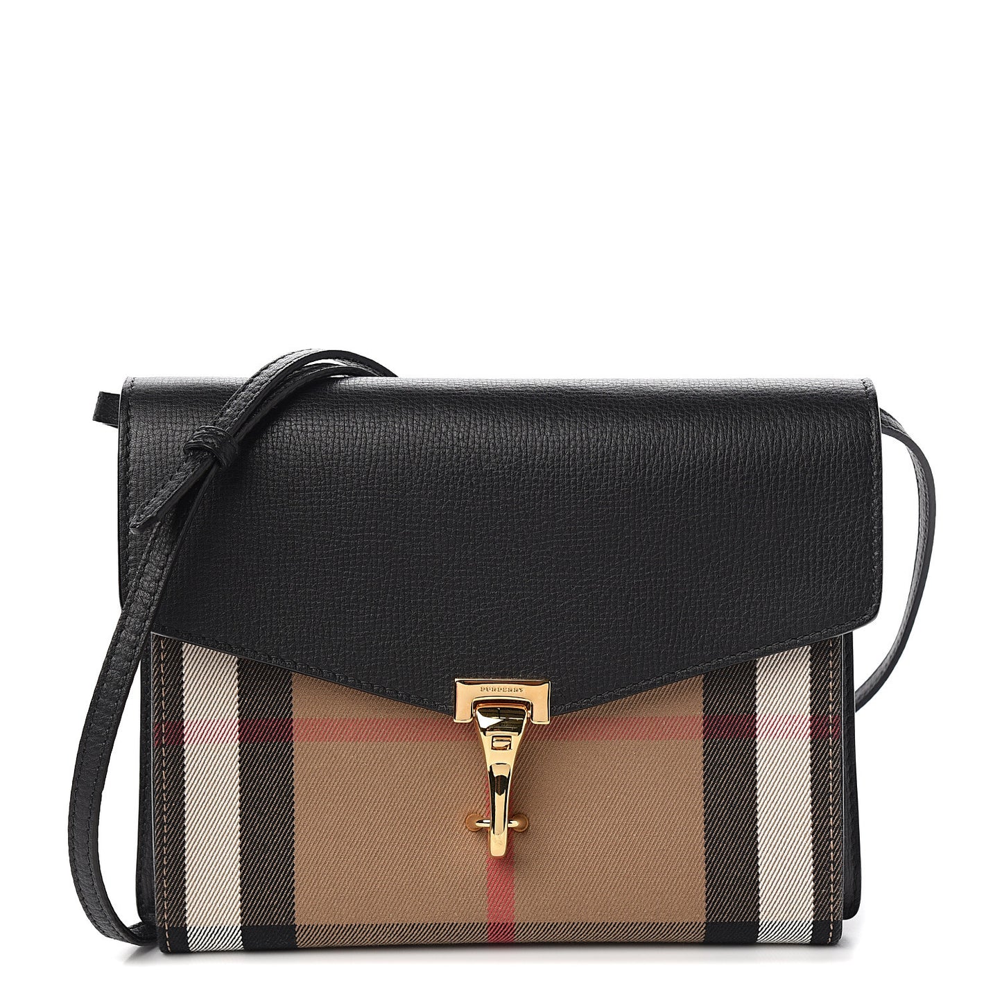 Derby Calfskin House Check Small Macken Crossbody Bag Black