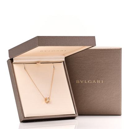 Bulgari 18K Yellow Gold Diamond Small B.Zero1 Pave Pendant Necklace 5 of 5