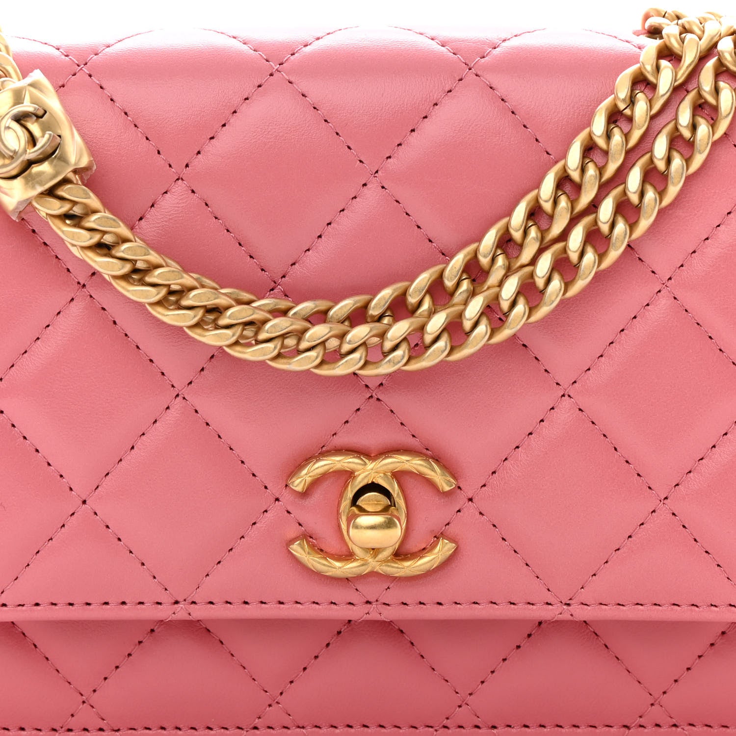Chanel Lambskin Quilted Pillow Crush Wallet On Chain WOC Pink 9 of 14