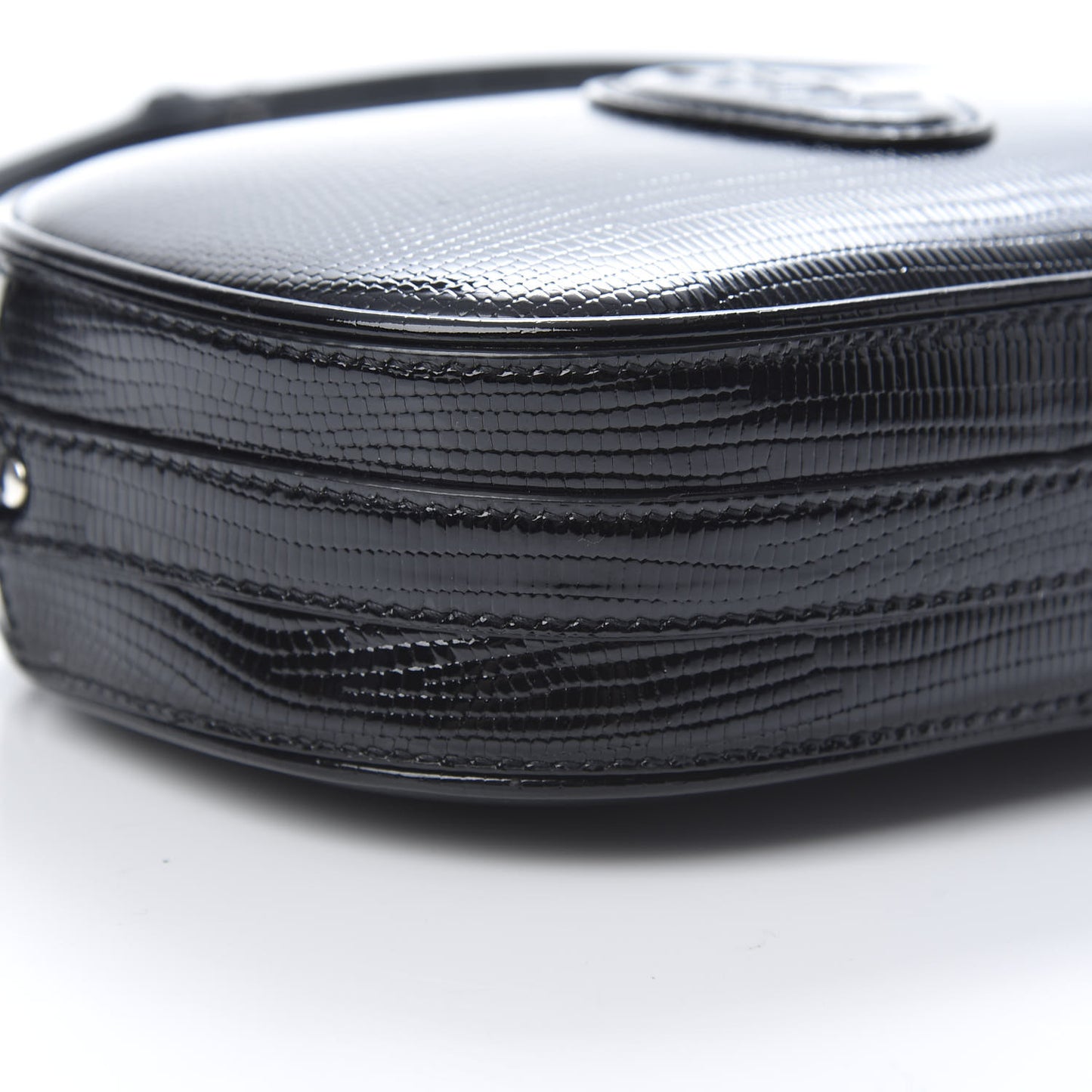 Calfskin Lizard Embossed Le 61 Camera Bag Black