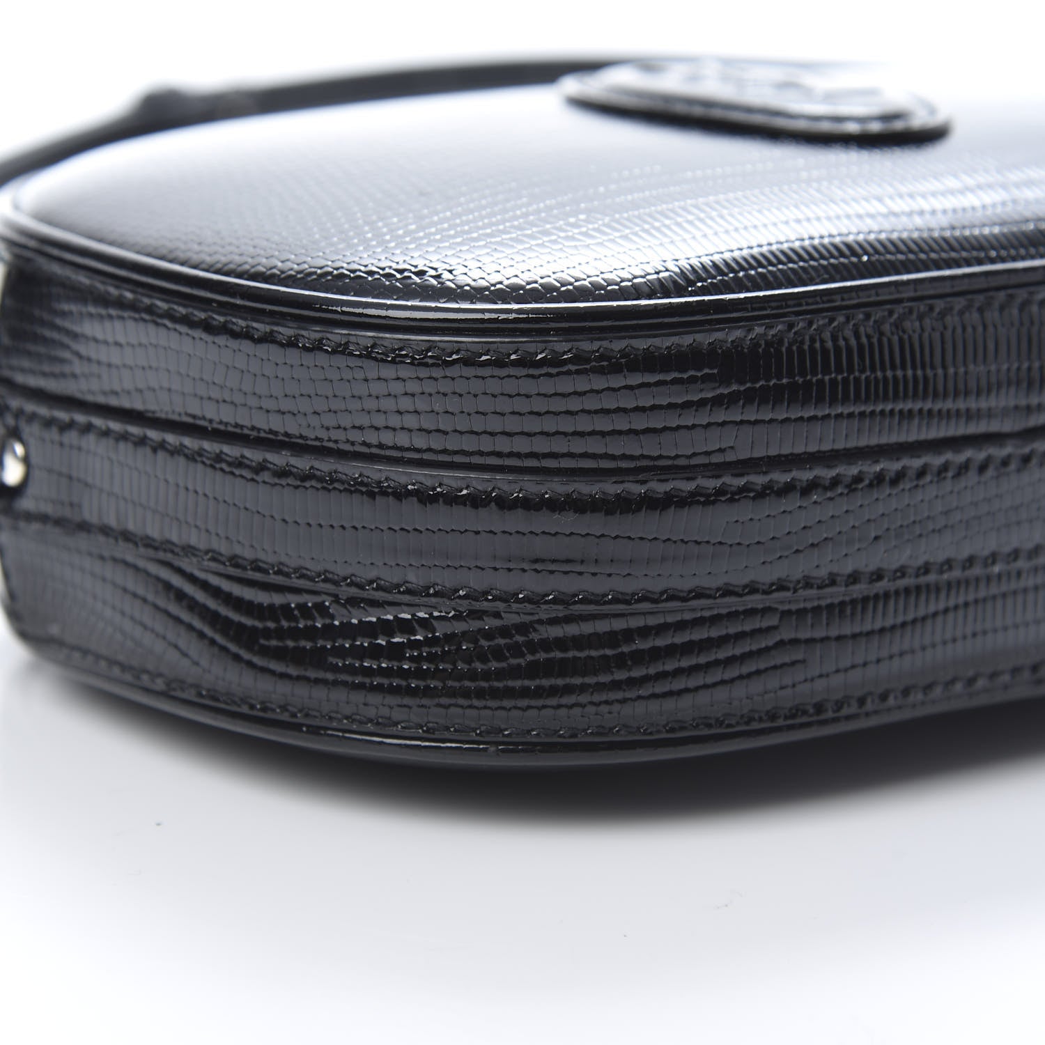 Saint Laurent Calfskin Lizard Embossed Le 61 Camera Bag Black 9 of 11