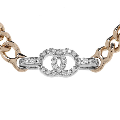 Chanel Crystal Chain CC Link Choker Gold Silver 4 of 6