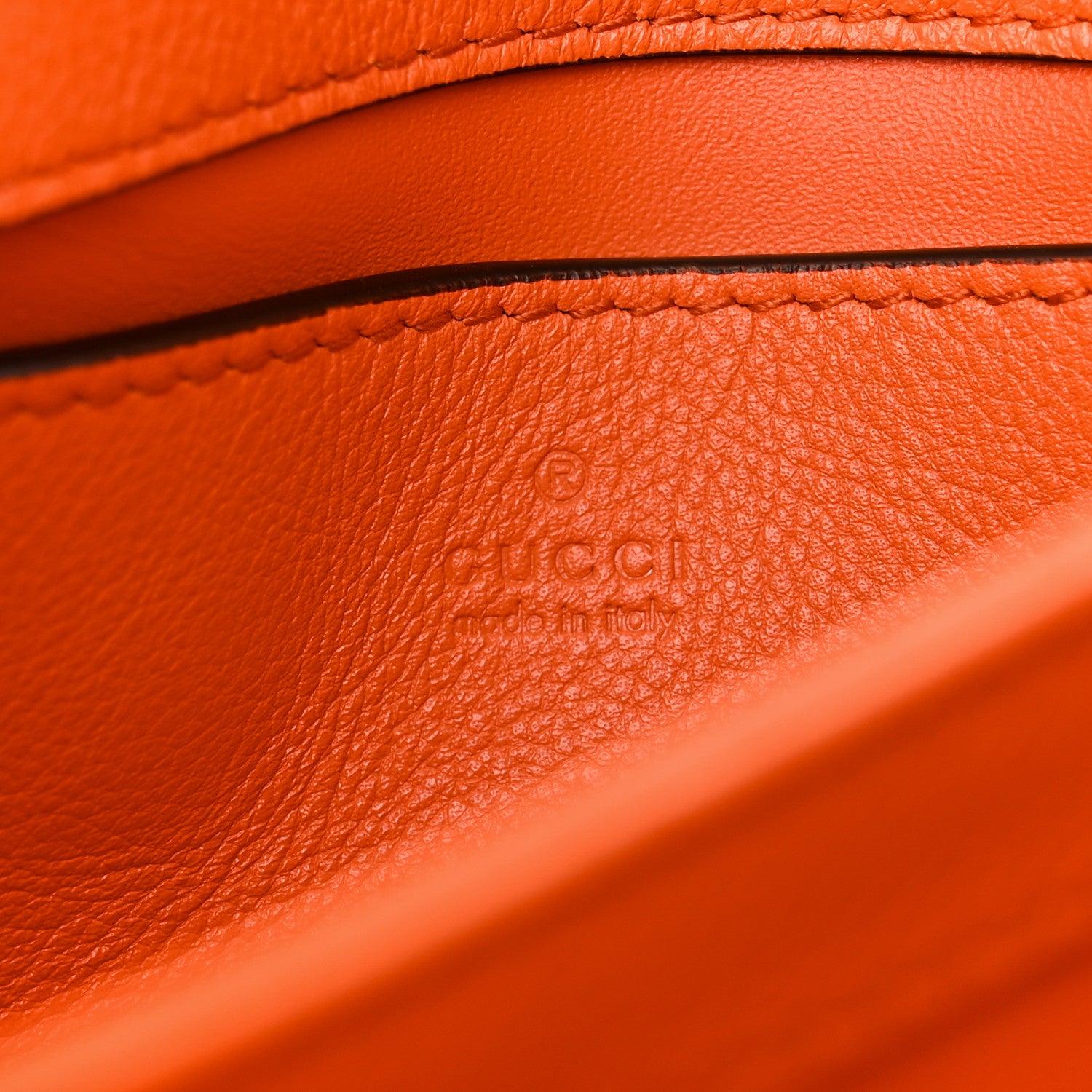 Gucci Roxy Calfskin Mini Blondie Chain Shoulder Flap Bag Deep Orange 6 of 10