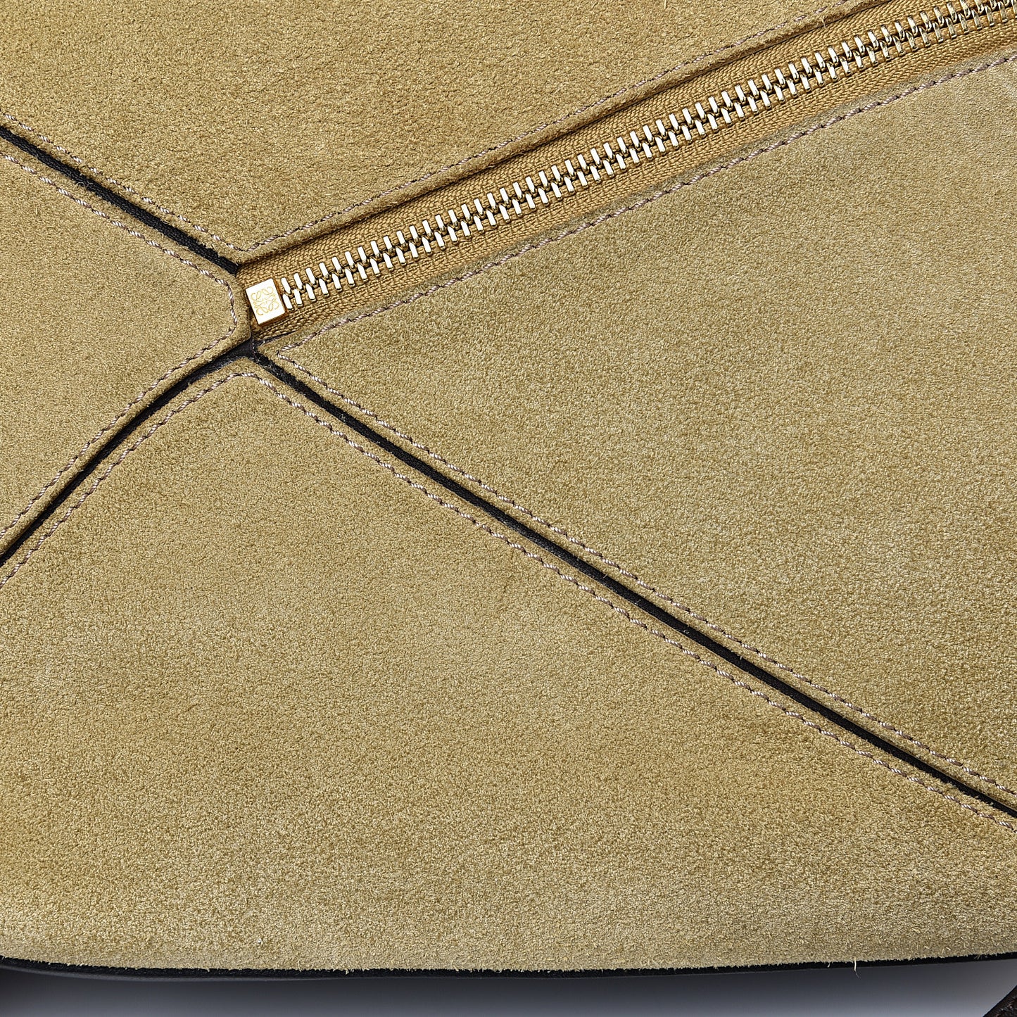 Suede Medium Puzzle Bag Gold