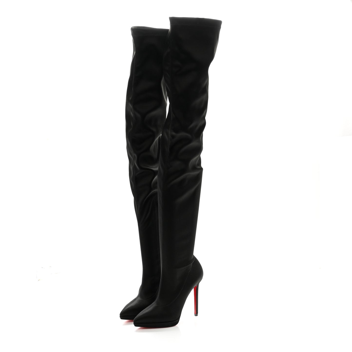 Crepe Satin Stretch Montana 120 Over The Knee Boots 38 Black