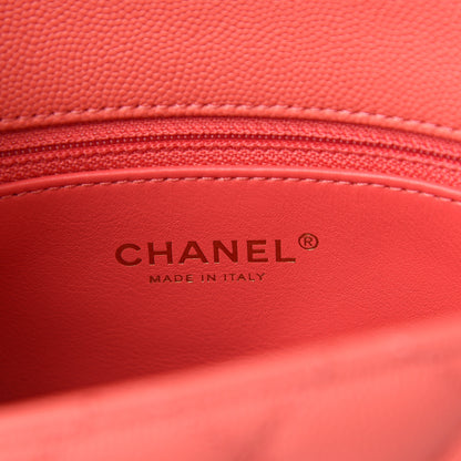 Chanel Caviar Lizard Embossed Quilted Mini Coco Handle Flap Pink 5 of 9