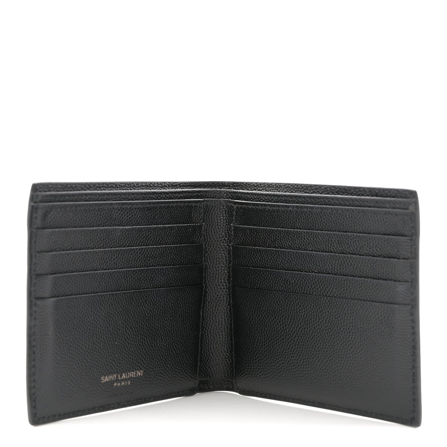 Saint Laurent Grain De Poudre Monogram Monochrome Bifold Wallet Black 5 of 6
