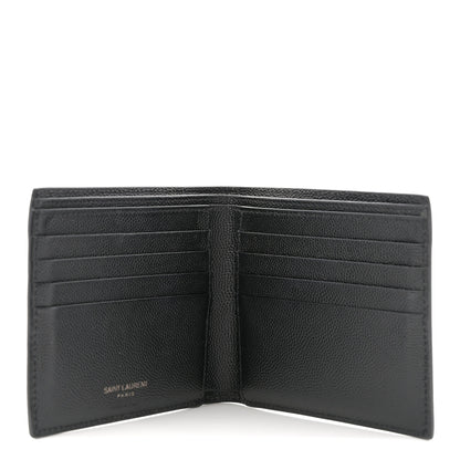 Saint Laurent Grain De Poudre Monogram Monochrome Bifold Wallet Black 5 of 6