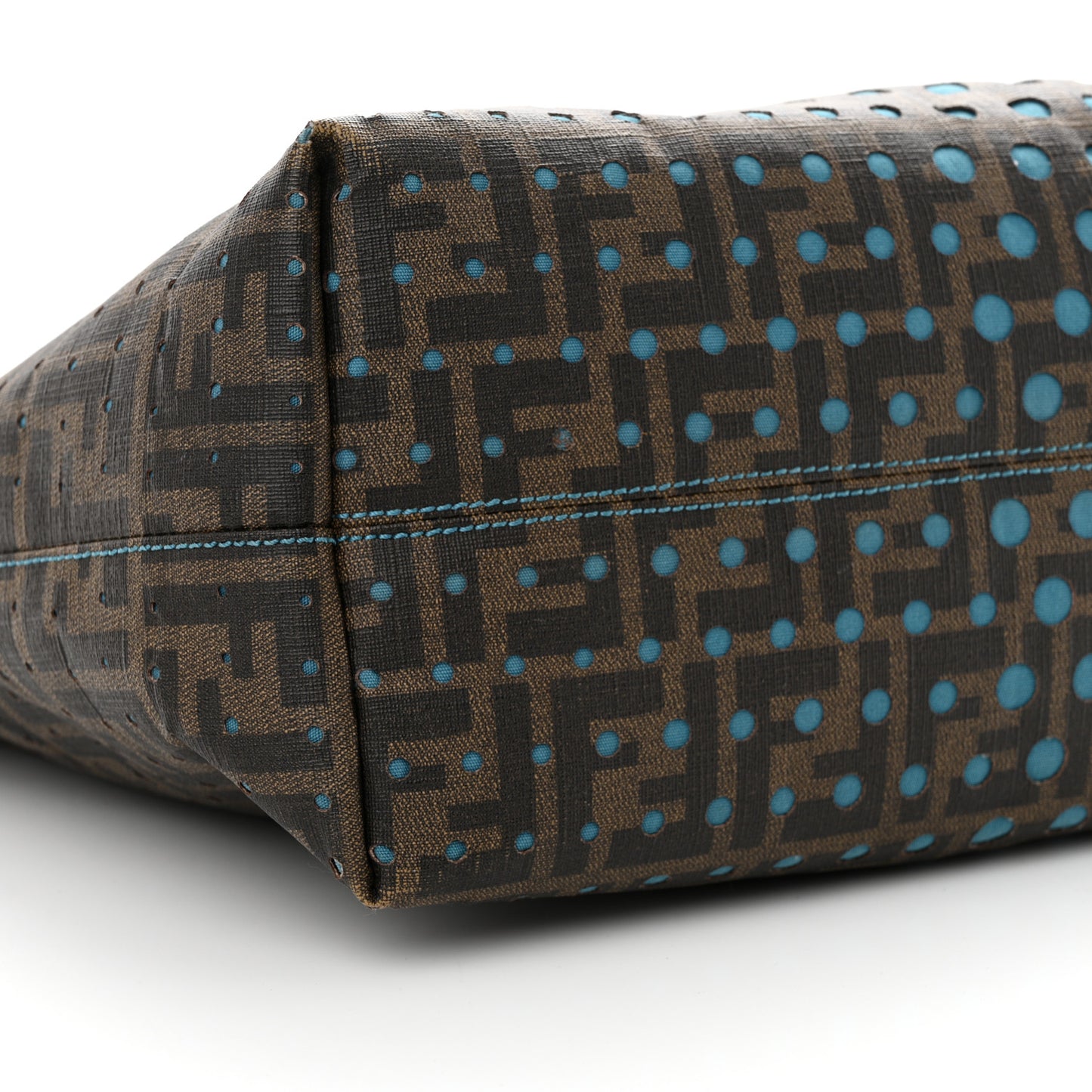 Zucca Spalmati Perforated Medium Roll Tote Tobacco Pavone