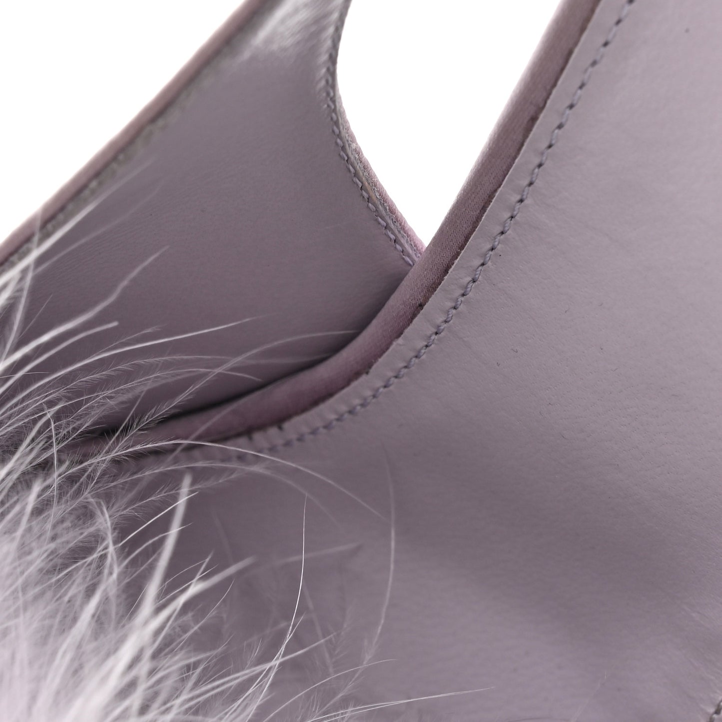 Crepe Satin Blanco Feathered Sandals 38 Poly Grey