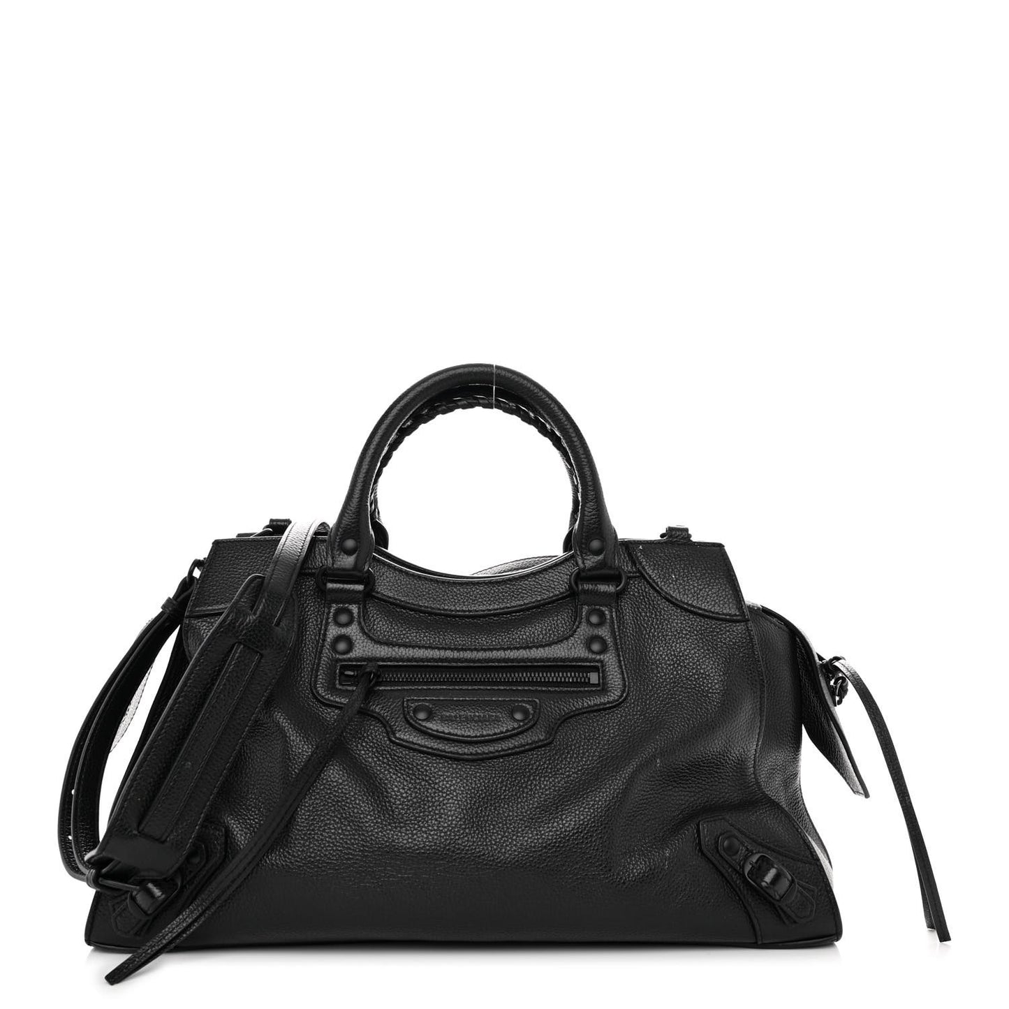 Grained Calfskin Black Hardware Neo Classic City Black