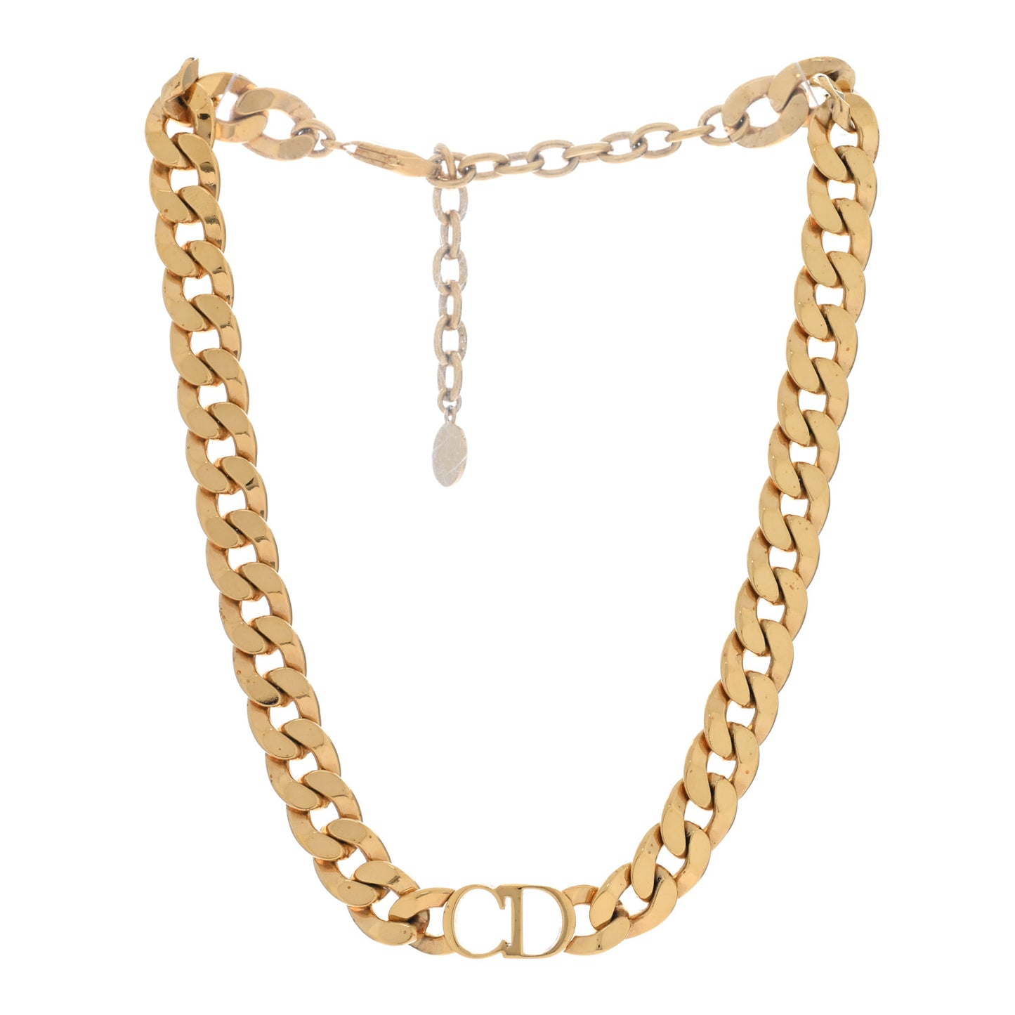 CHRISTIAN DIOR Metal Danseuse Etoile Chain Choker Necklace Gold