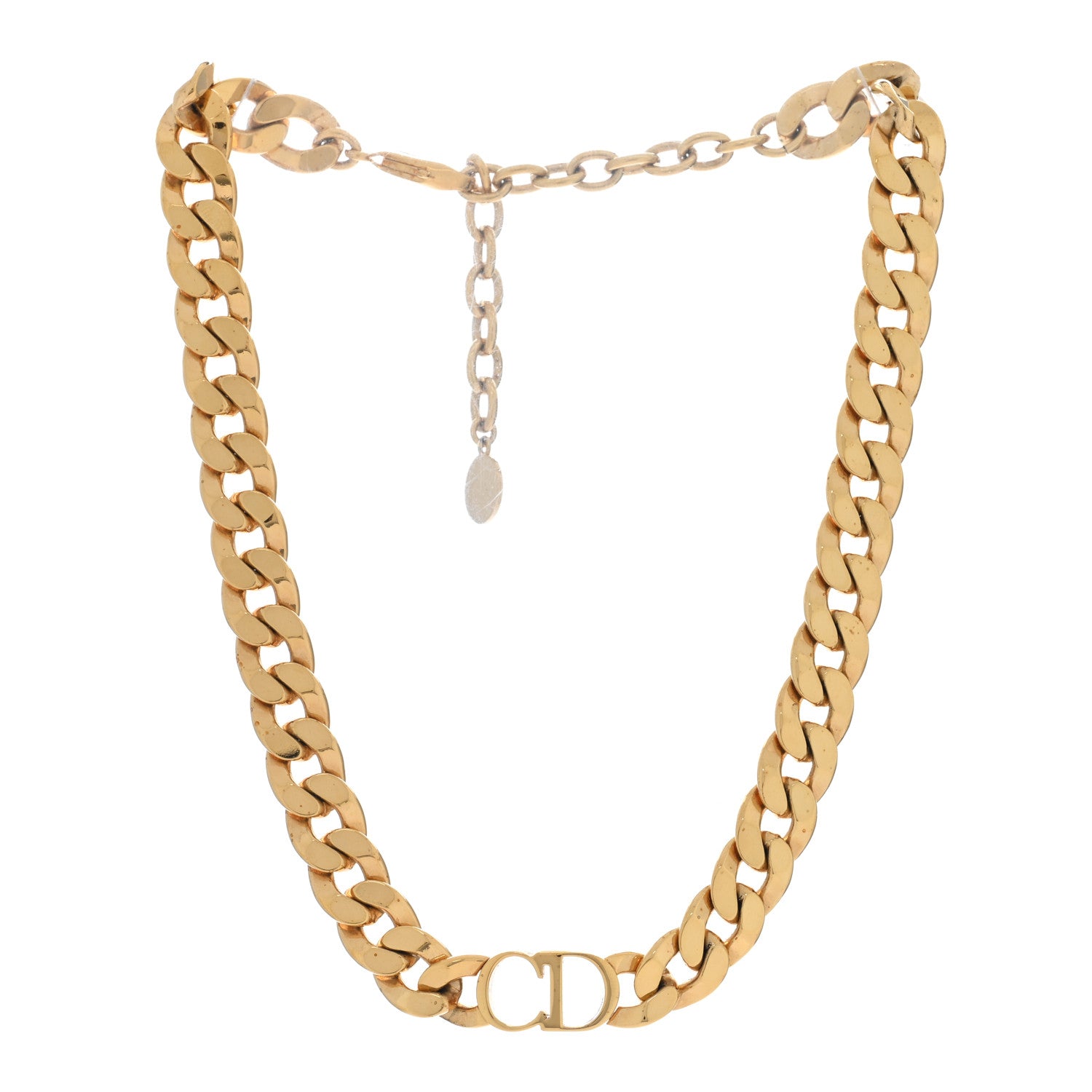 Christian Dior CHRISTIAN DIOR Metal Danseuse Etoile Chain Choker Necklace Gold 3 of 5