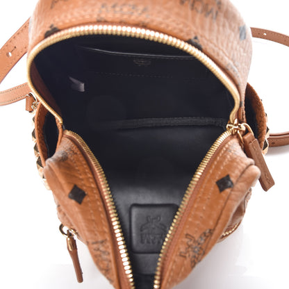 MCM Visetos Side Stud X-Mini Stark Backpack Cognac 7 of 9