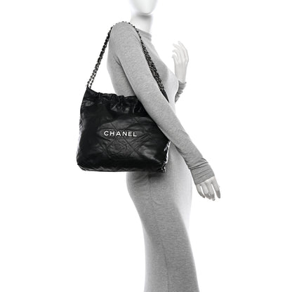 Chanel Shiny Calfskin Quilted Small Chanel 22 Black 2 of 13