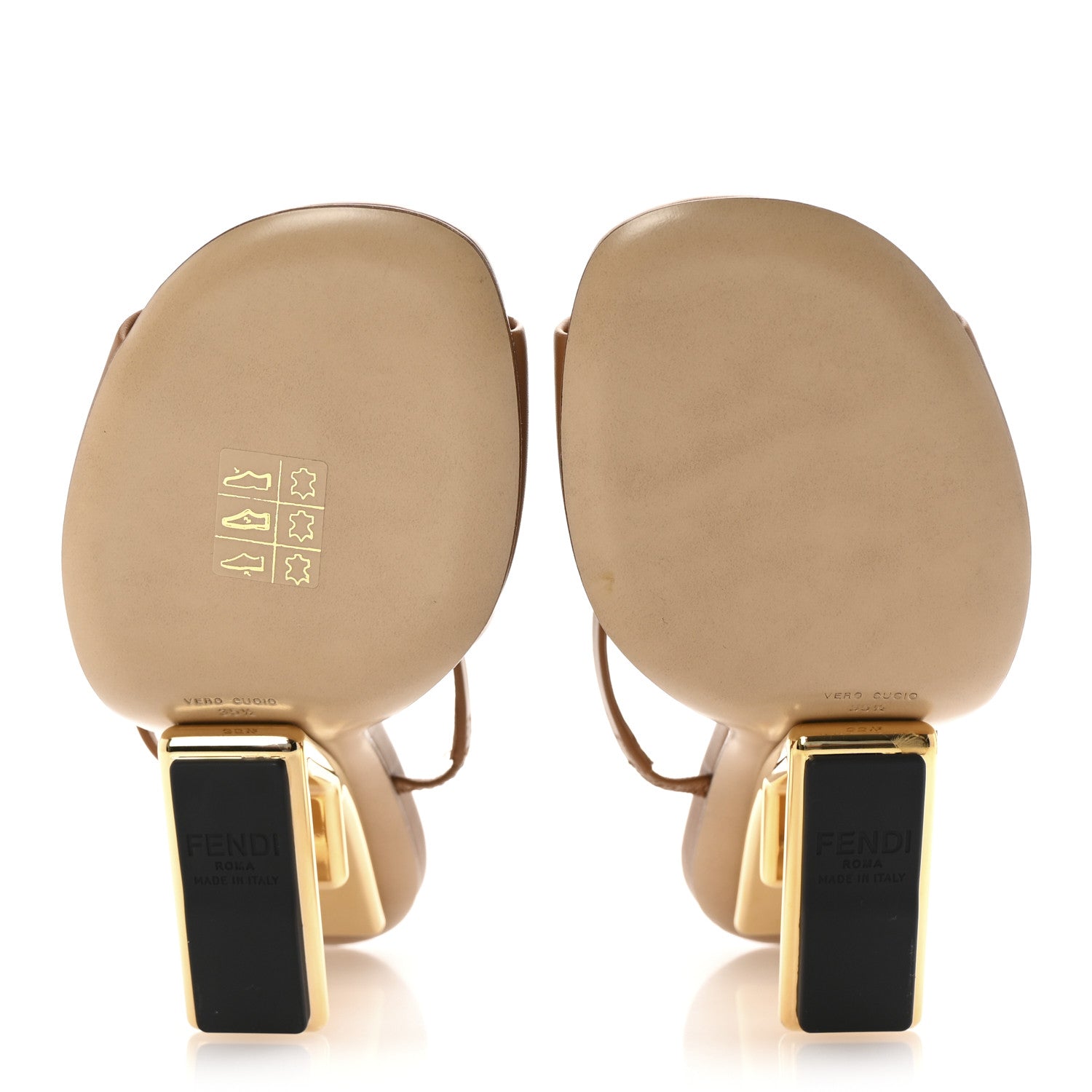 Fendi Calfskin Fendi First 95mm Slide Sandals 35.5 Caramello 6 of 8