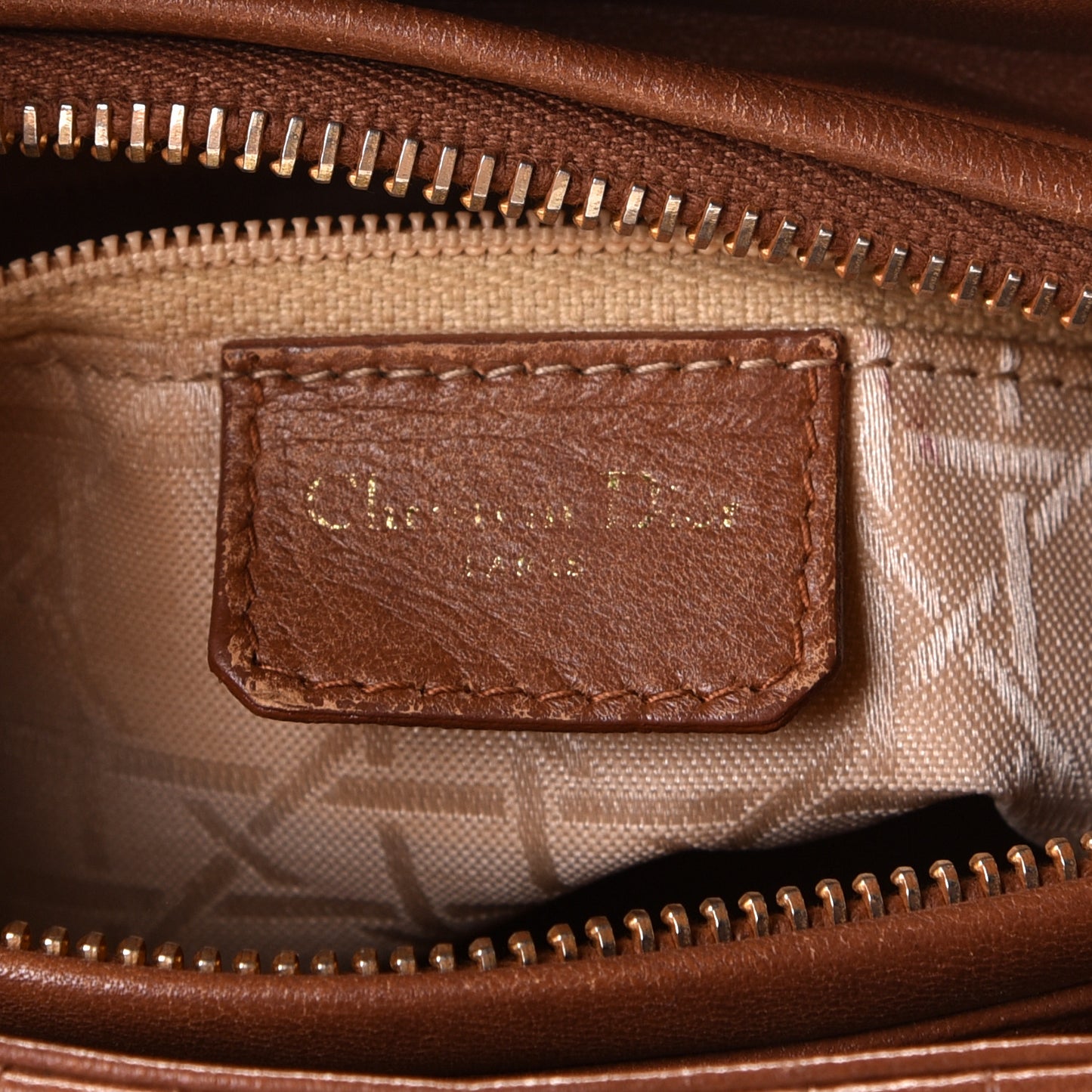 Lambskin Cannage Medium Lady Dior Tan