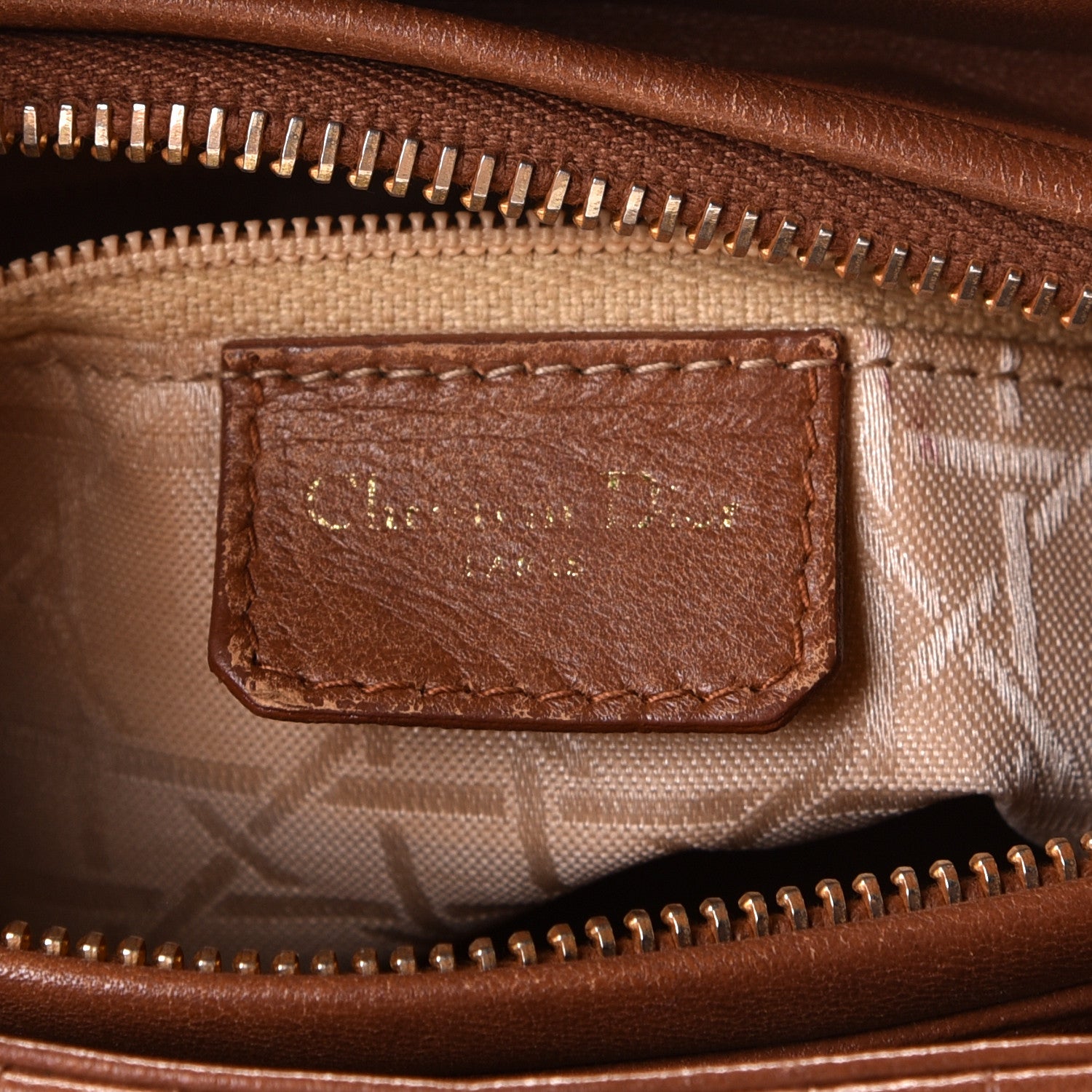 Christian Dior Lambskin Cannage Medium Lady Dior Tan 7 of 11