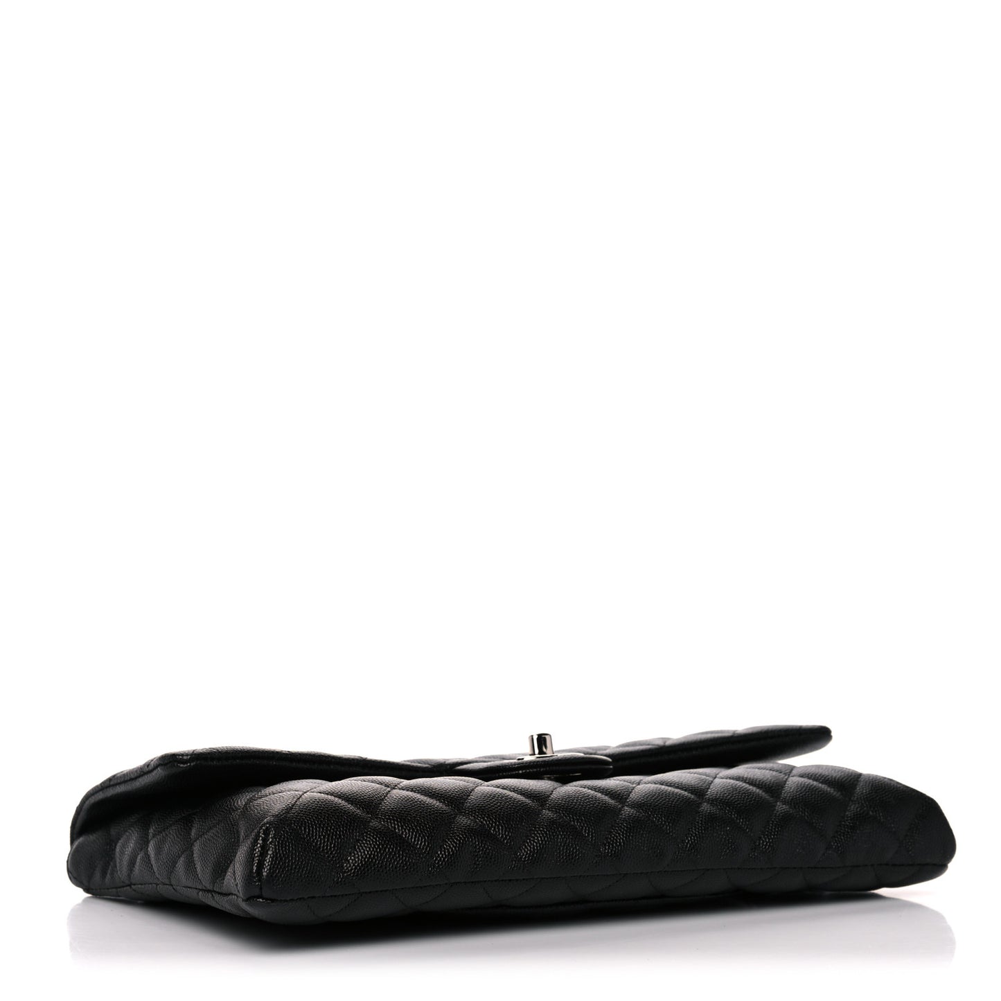 Caviar Quilted Flap Clutch Black