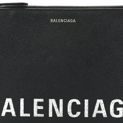 Balenciaga Calfskin Ville Logo Zip Pouch Black 7 of 10