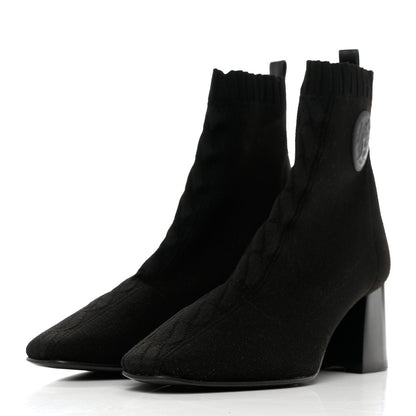 Hermes Knit Calfskin Volver 60 Ankle Boots 39.5 Black 3 of 9