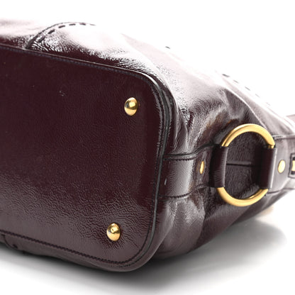 Saint Laurent Patent Calfskin Large Muse Eggplant 9 of 11