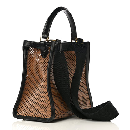 Fendi Vitello Liberty Glossy Lambskin Perforated Medium Peekaboo X-Lite Sand Mimosa Black 3 of 10