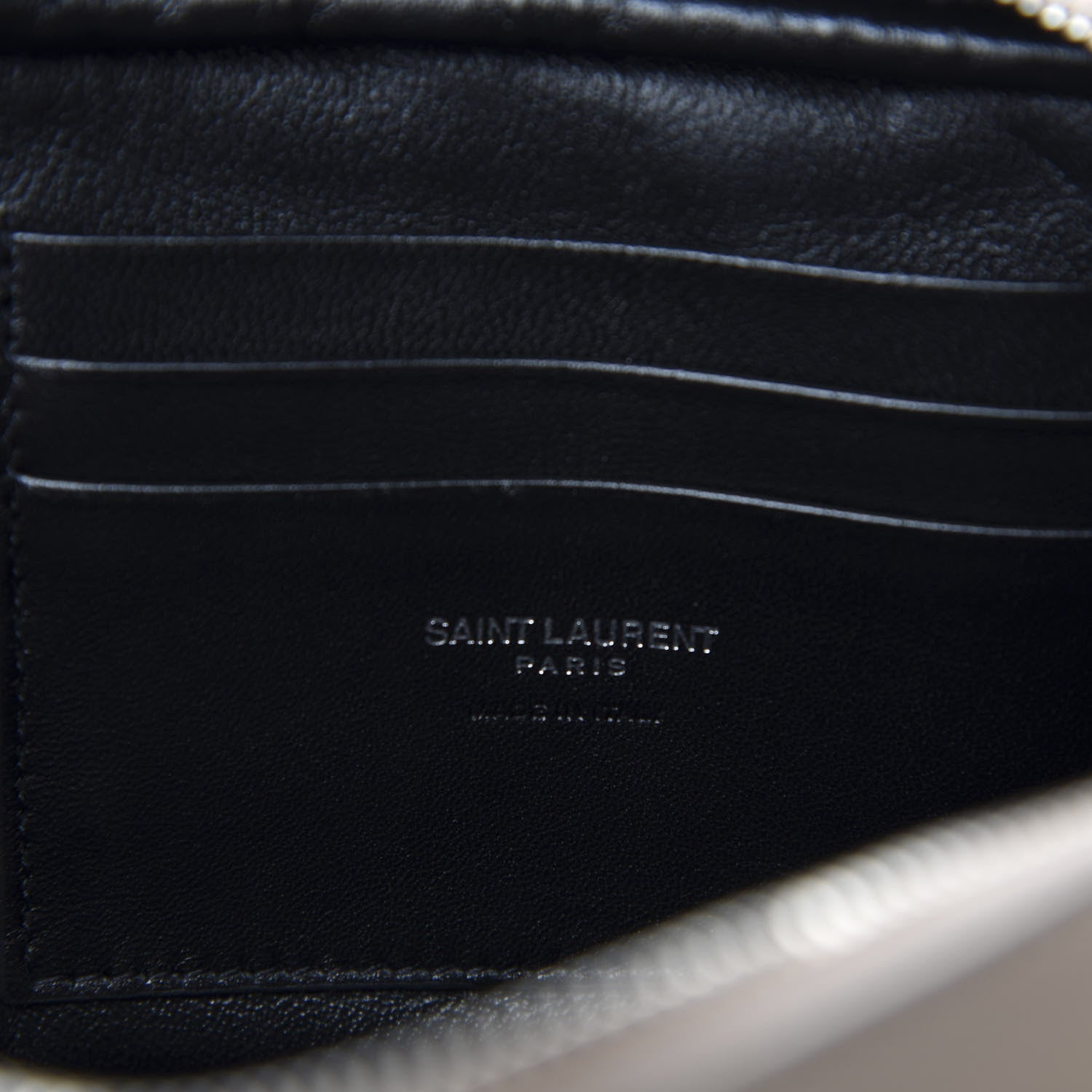 Saint Laurent Grain De Poudre Matelasse Monogram Mini Lou Camera Bag Dark Beige 8 of 11