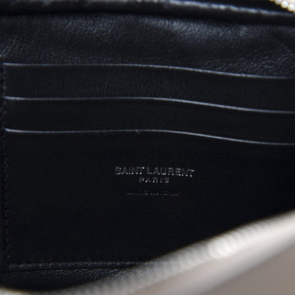 Saint Laurent Grain De Poudre Matelasse Monogram Mini Lou Camera Bag Dark Beige 8 of 11