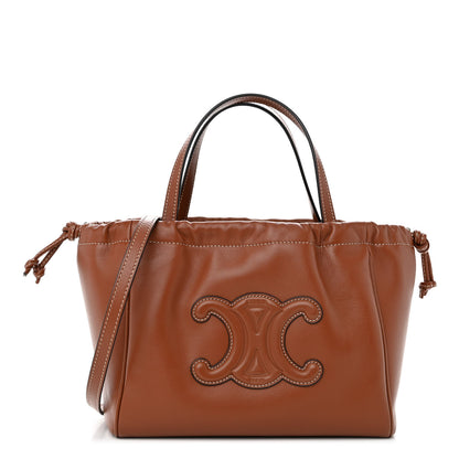 Celine Smooth Calfskin Cuir Small Triomphe Cabas Drawstring Tan 1 of 12