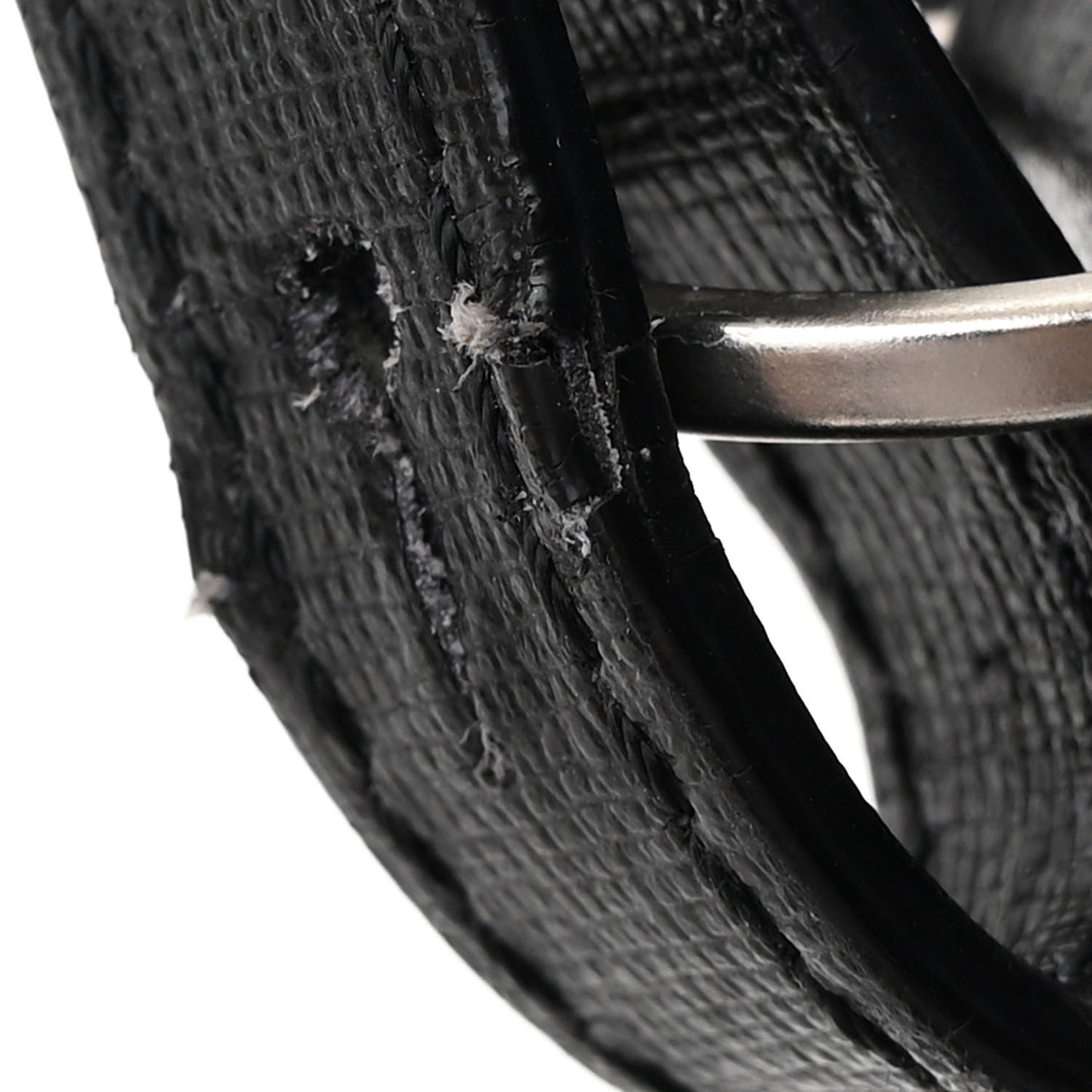 Saffiano Sculpture Binder Clip Shoulder Bag Black