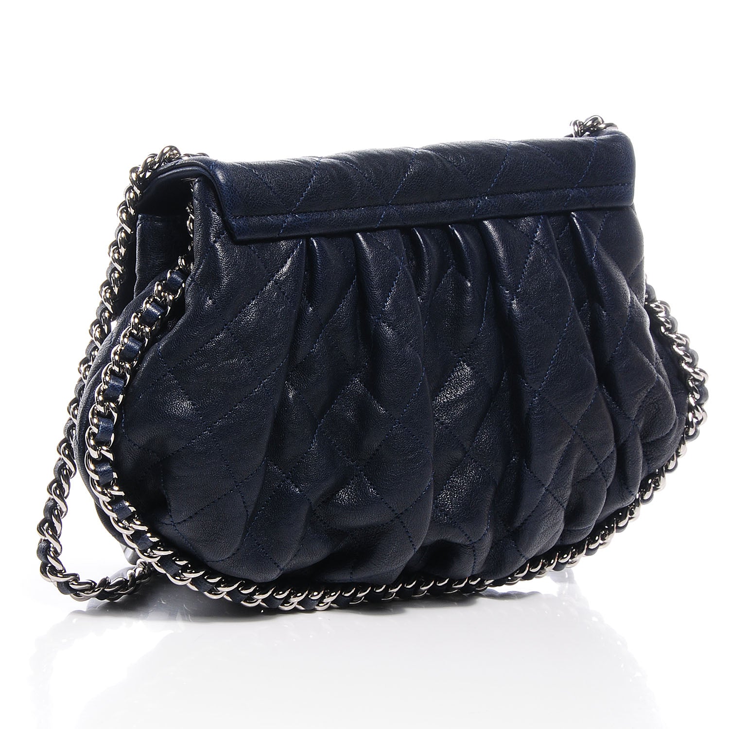 Chanel Calfskin Chain Around Medium Messenger Bag Navy 3 of 9