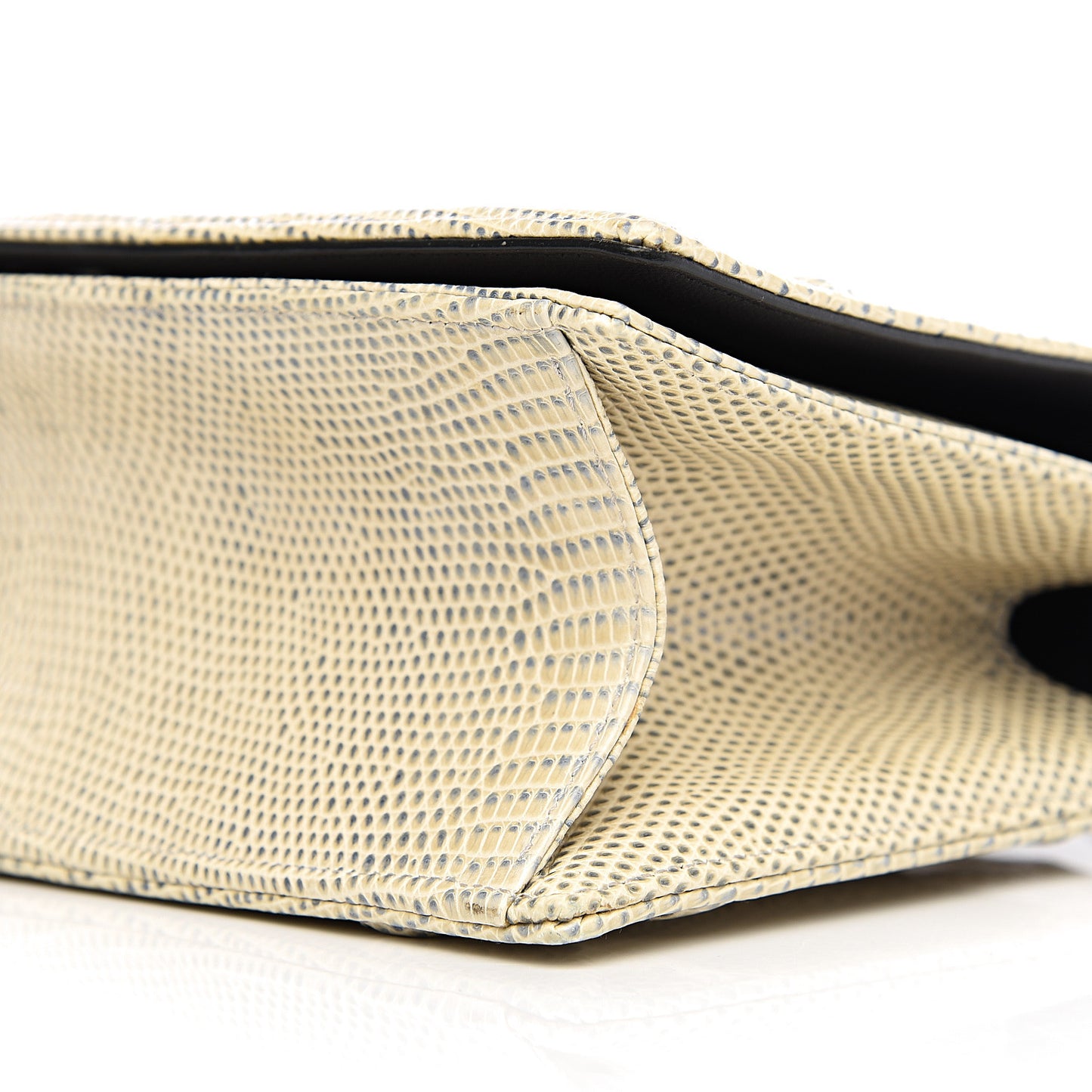 Lizard Medium Diorama Flap Bag Off White