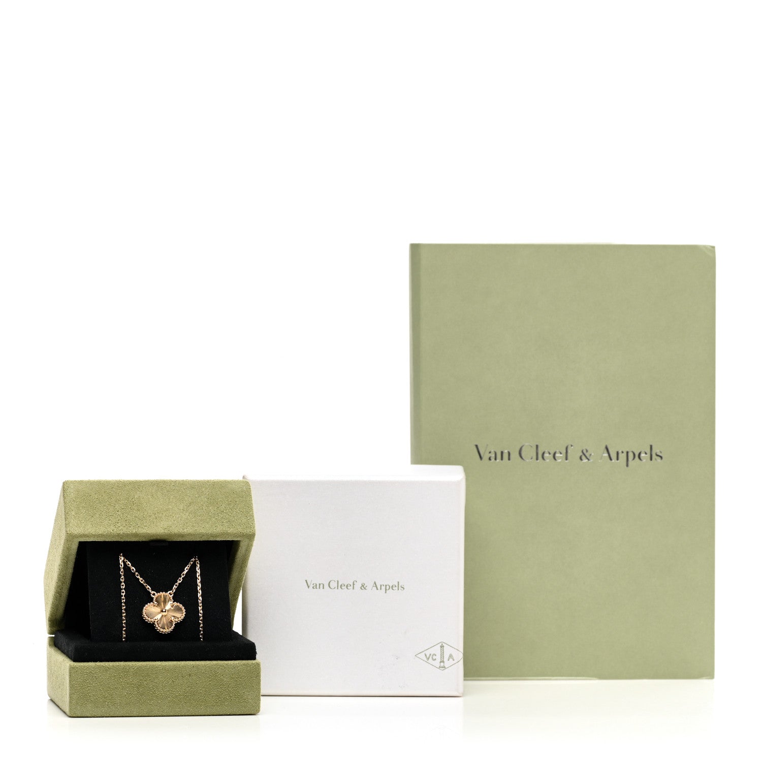 Van Cleef & Arpels 18K Yellow Gold Guilloché Vintage Alhambra Pendant Necklace 5 of 5