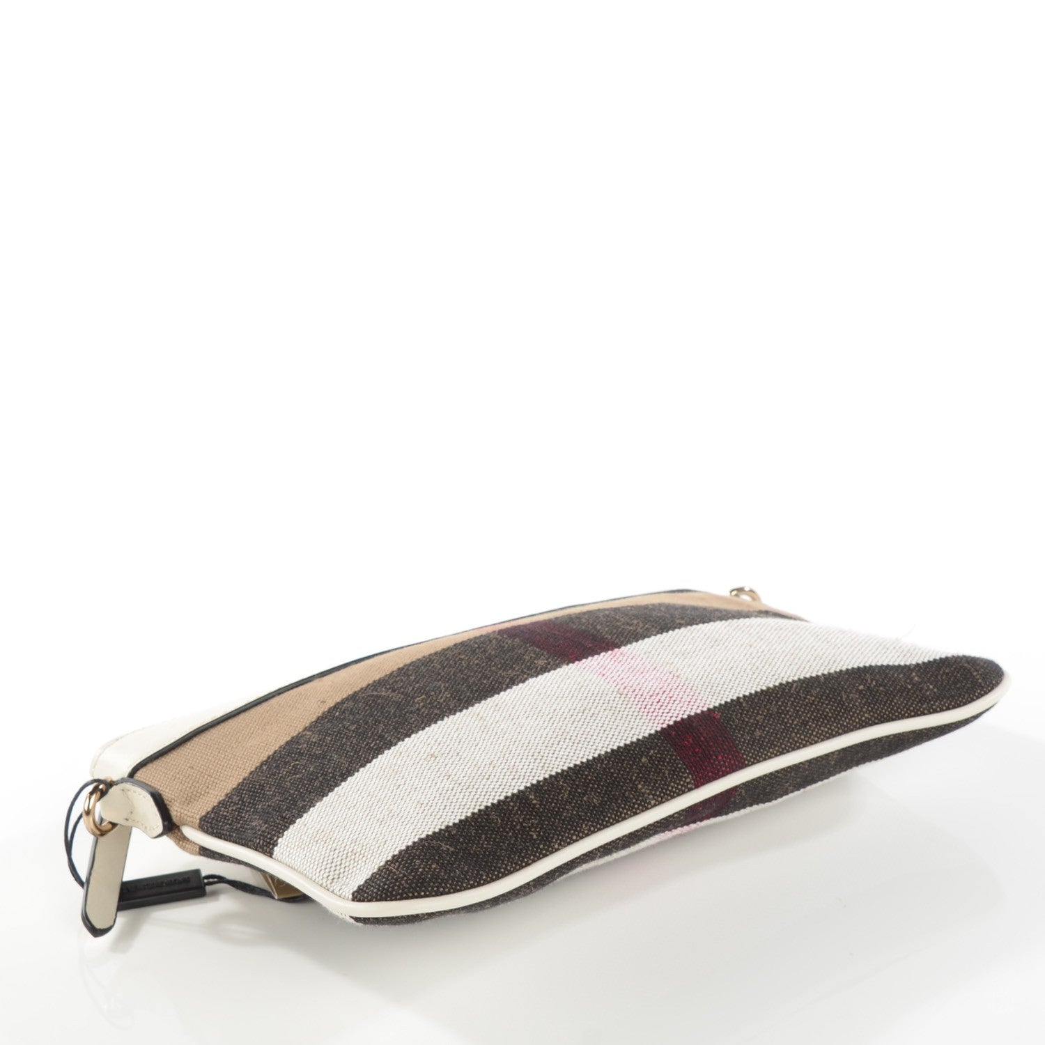 Burberry Mega Check Peyton Crossbody Clutch Bag White 4 of 8