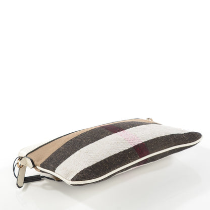 Burberry Mega Check Peyton Crossbody Clutch Bag White 4 of 8