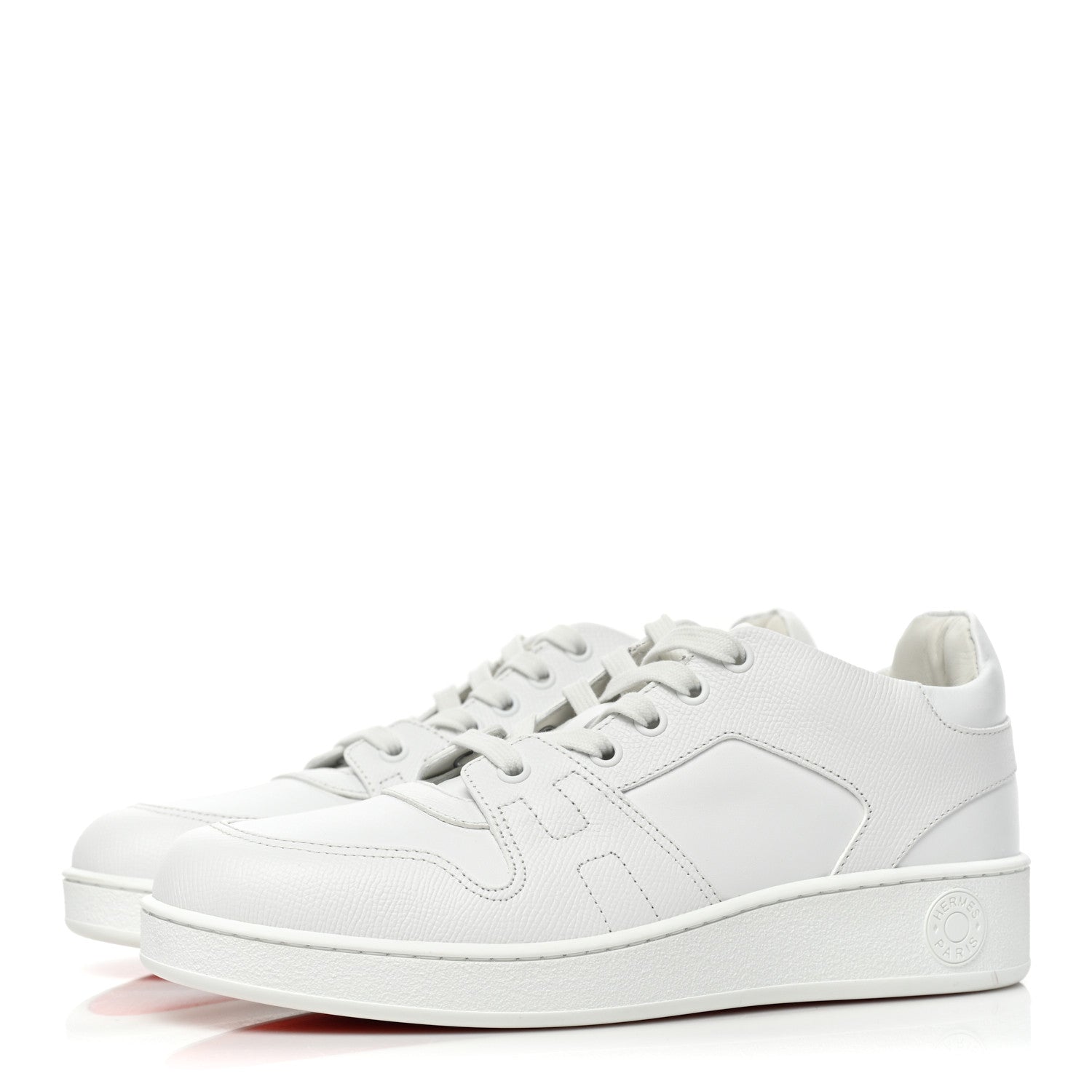 Hermes Epsom Calfskin Womens Free Sneakers 38.5 White 3 of 9
