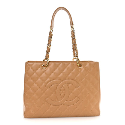 Chanel Caviar Quilted Grand Shopping Tote GST Beige 1 of 10