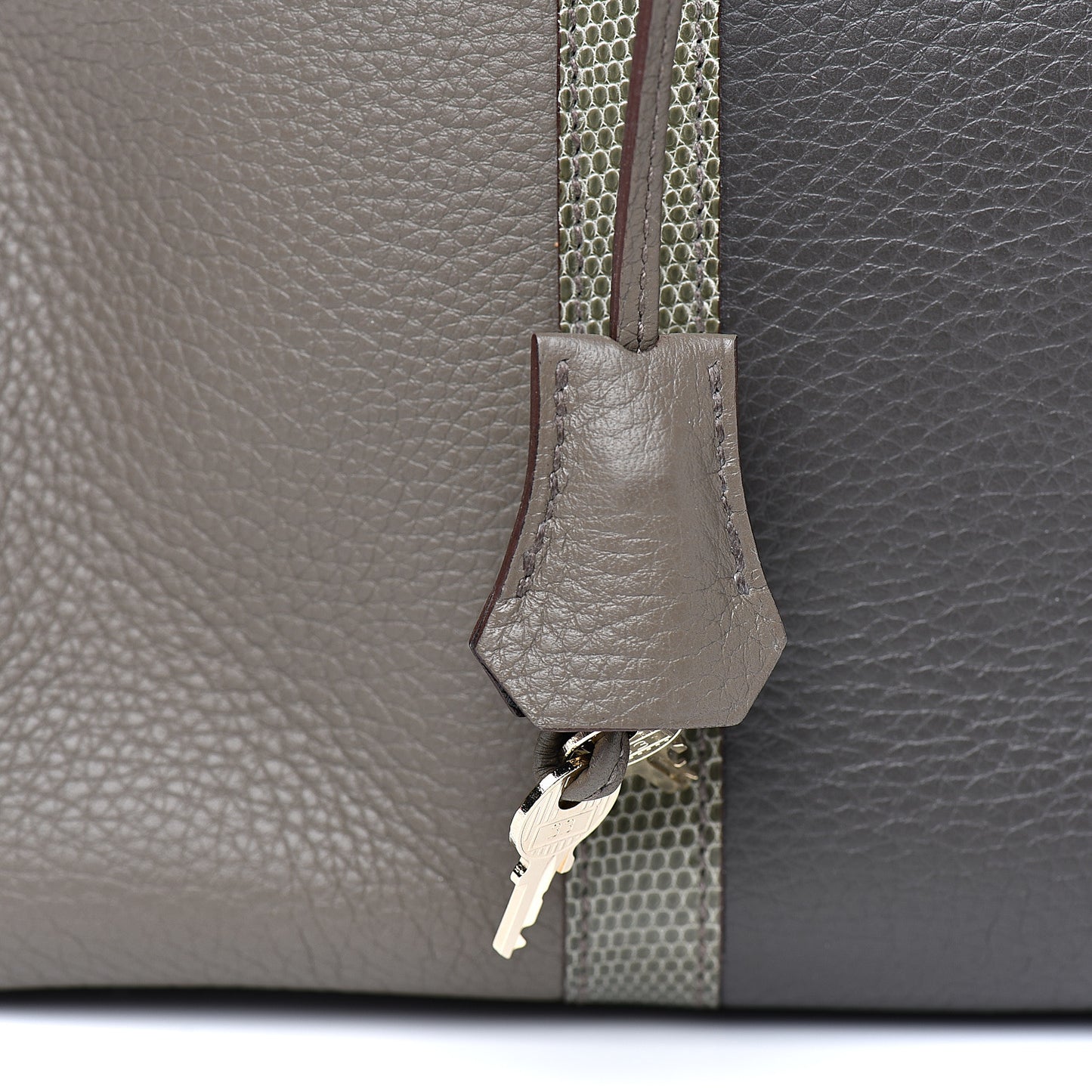 Taurillon Clemence Lizard Club Birkin 35 Etain Graphite