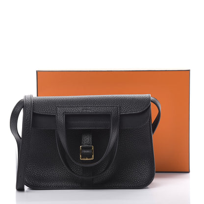 Hermes Taurillon Clemence Halzan 25 Black 13 of 13