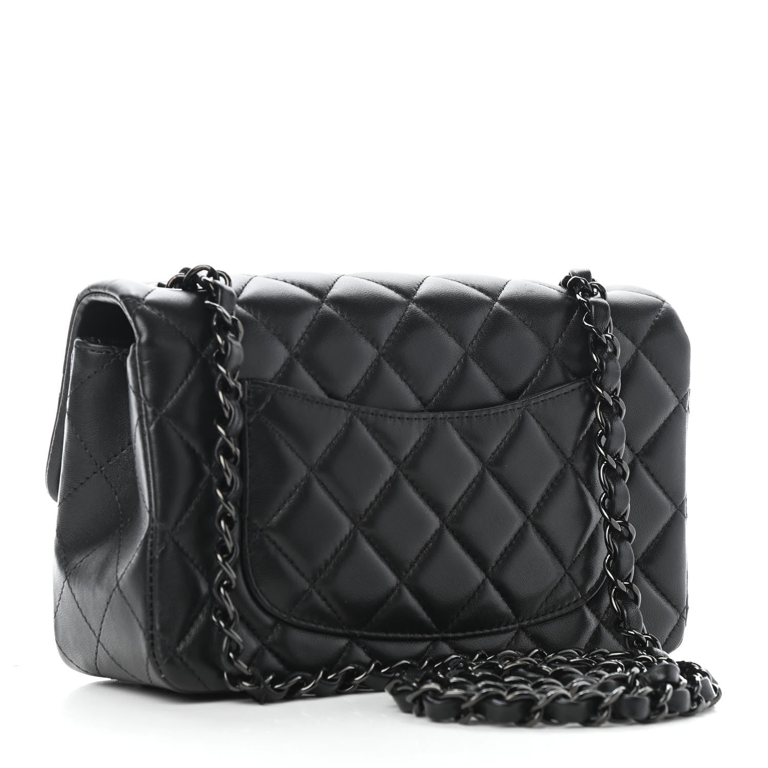 Chanel Lambskin Quilted Mini Rectangular Flap So Black 2 of 5